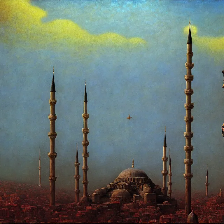 Image similar to a cinematic scene from the istanbul on clouds, osman hamdi bey, solidity and eternity, concept art by beksinski and jean delville, sharp focus, dramatic lighting, ultra hd, hdr, 8 k