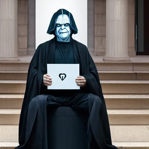 Image similar to Emperor Palpatine as a wise father figure, professional headshot, LinkedIn