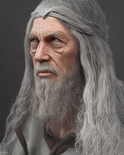 Image similar to jesus christ as gandalf the gray, character art, by various concept artists, redshift render, hyperrealistic face, photorealistic render