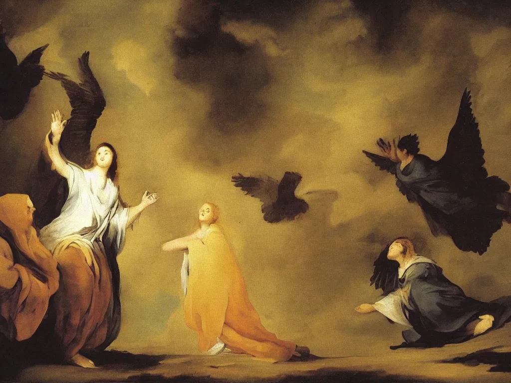 Image similar to the annunciation oil painting by francisco Goya