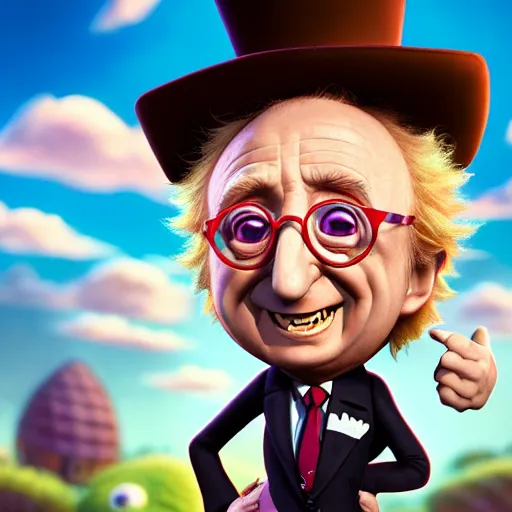 Image similar to an epic chibi comic book style portrait painting of gene wilder, character design by mark ryden and pixar and hayao miyazaki, unreal 5, daz, hyperrealistic, octane render, cosplay, dynamic lighting, intricate detail, cinematic