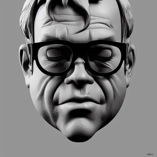 Image similar to face icon stylized elton john statue, behance hd by jesper ejsing, by rhads, makoto shinkai and lois van baarle, ilya kuvshinov, rossdraws global illumination