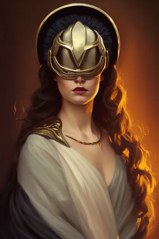 Prompt: highly detailed portrait, ombre velvet gown, beautiful elegant wellborn queen with black loki helmet, beautiful face by leyendecker, black, long hair, soft lighting, by greg rutkowski, brom, anato finnstark, alphonse mucha, cinematic lighting,