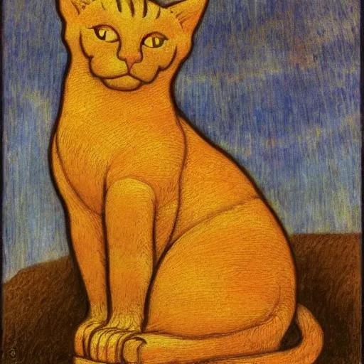 Prompt: cloisonne figurine of a cat, by annie swynnerton and diego rivera and nicholas roerich and jean delville, symbolist, dramatic lighting, god rays, art brut, rich colors, smooth, sharp focus, extremely detailed, adolf wolfli and ( donato giancola and bilibin )