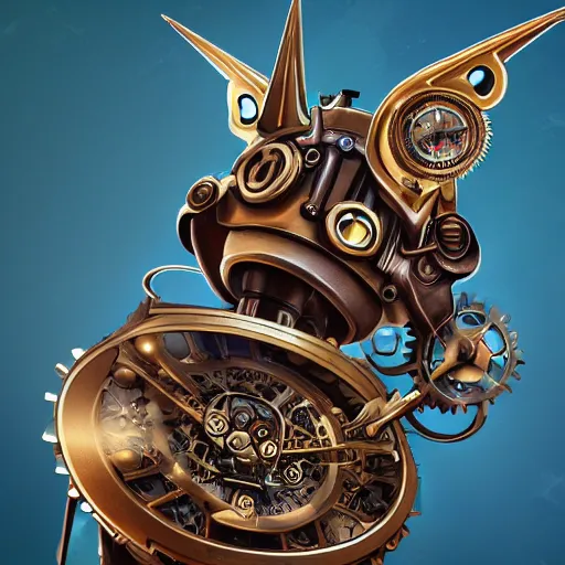 Image similar to digital illustration of a steampunk clockwork unicorn, deviantArt, artstation, artstation hq, hd, 4k resolution