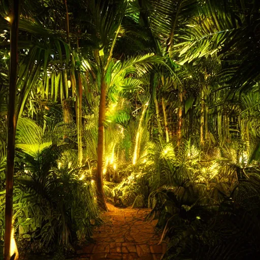 Prompt: jungle made out of light