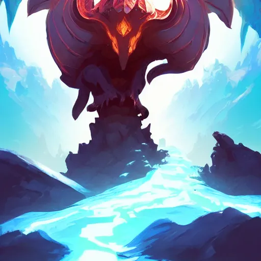 Image similar to ice dragon vector minimalist warcraft, loftis, cory behance hd by jesper ejsing, by rhads, makoto shinkai and lois van baarle, ilya kuvshinov, rossdraws global illumination