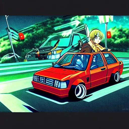 Image similar to lada initial d, anime art