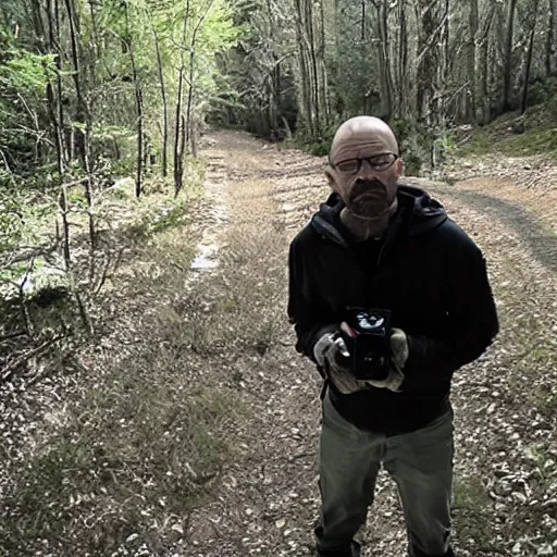 Prompt: walter white trail cam footage