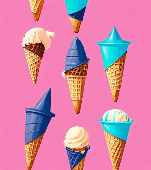 Image similar to icon stylized minimalist ice cream! cone rob lowe, loftis, cory behance hd by jesper ejsing, by rhads, makoto shinkai and lois van baarle, ilya kuvshinov, rossdraws global illumination