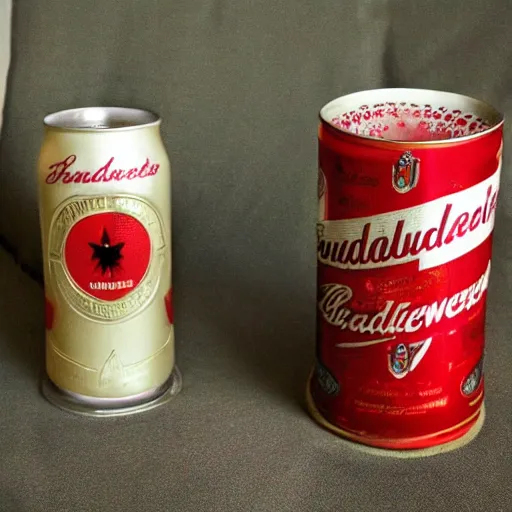 Image similar to candle and budweiser beer can trippy