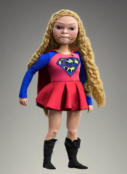 Image similar to greta thunberg as a supergirl nicoletta ceccoli doll, detailed digital art, trending on Artstation