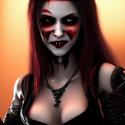 Prompt: photo of a real-life beautiful female vampire warrior, highly detailed, 4k