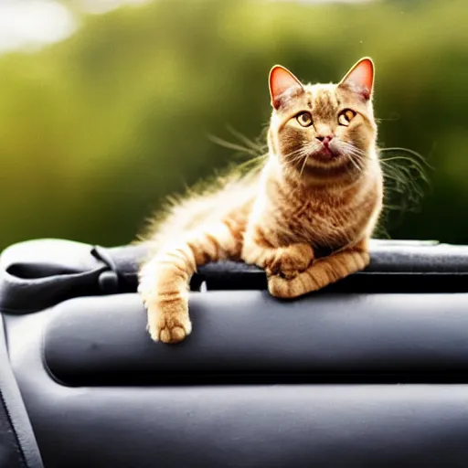 Image similar to cat on back seat of a car, enjoys travelling,