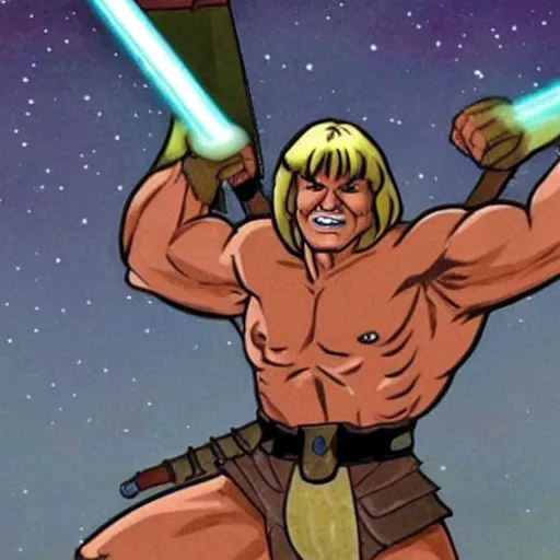 Image similar to he - man in a star wars movie scene