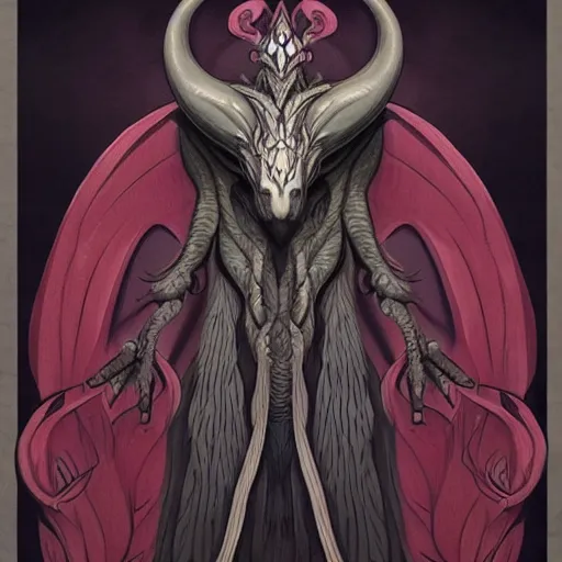 Image similar to A creature in style of Brom, symmetrical, dark fantasy