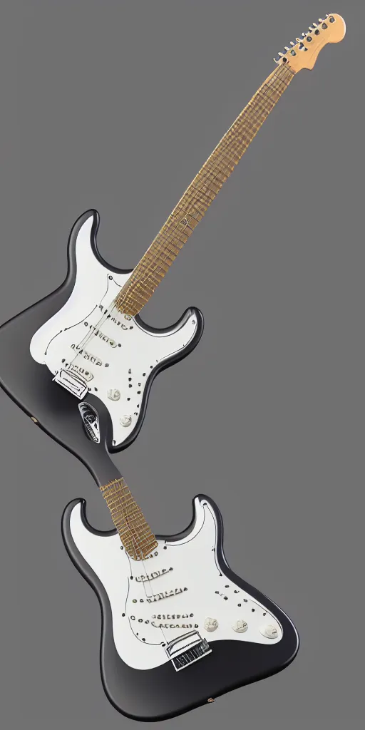 Prompt: model of stratocaster, unreal engine 5, 3 d render, cinematic lighting, detailed product photo