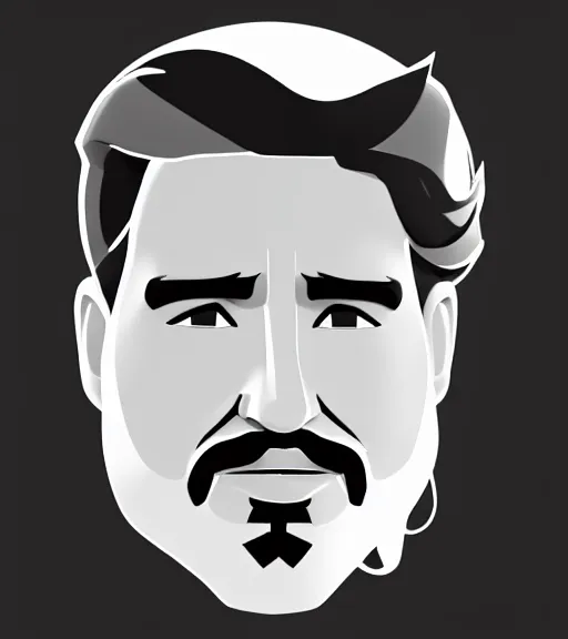 Image similar to face icon stylized minimalist justin trudeau as fidel castro, loftis, cory behance hd by jesper ejsing, by rhads, makoto shinkai and lois van baarle, ilya kuvshinov, rossdraws global illumination