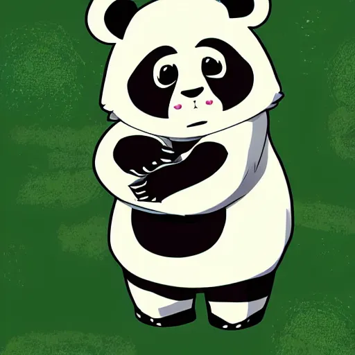 Prompt: cute anthro anime panda, digital art