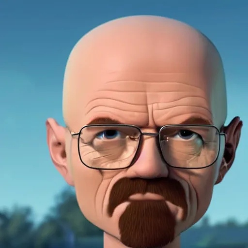 Image similar to walter white as a pixar character