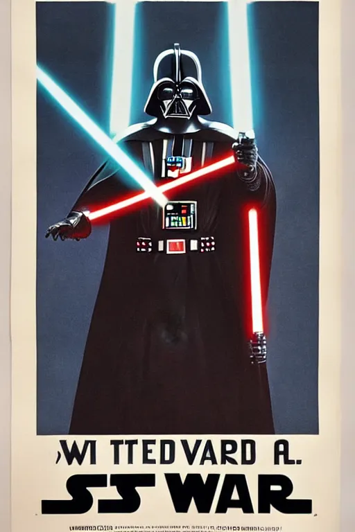 Prompt: star wars propaganda poster for darth vader