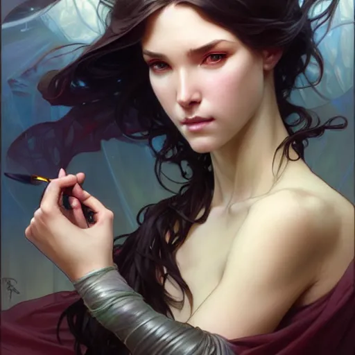 Prompt: portrait painting art by artgerm and greg rutkowski and charlie bowater and magali villeneuve and alphonse mucha