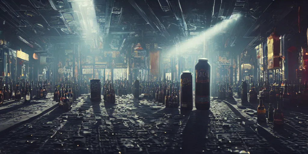Image similar to bottles of beer, mugs of beer, diapers everywhere, dollar sign background, dim volumetric lighting, 8 k octane beautifully detailed render, post - processing, extremely hyper - detailed, intricate, epic composition, cinematic lighting, masterpiece, trending on artstation, detailed detailed detailed, masterpiece, stunning art, wonderful masterpiece, beautiful cinematic light