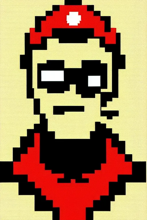 Prompt: beautiful retro vintage pixel art portrait, a maciej kuciara art deco style ink drawing, only one head single portrait team fortress 2 scout the girl with the pearl earring as the team fortress 2 scout team fortress 2 scout team fortress 2 scout scout team fortress 2 scout, supermario bros, super nintendo