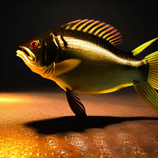 Image similar to fish, octane render, award winning, unreal engine, houdini render, studio light