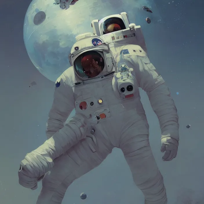 Image similar to a beautiful painting of a astronaut by sergey kolesov and pascal blanche and greg rutkowski. in style of digital art. colorful comic, symmetry, hyper detailed. octane render. trending on artstation