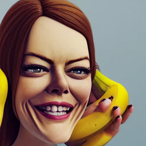 Image similar to a banana woman that has the face of emma stone on it, dalle 2 reference