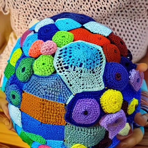 Prompt: crocheted world