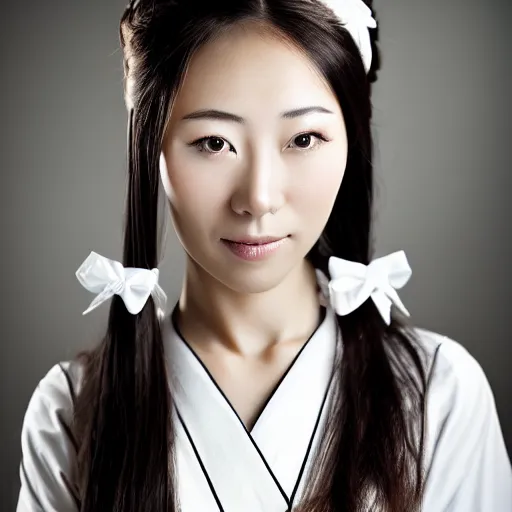 Image similar to beautiful portrait of a japanese maid, long hair, detailed, professional photography