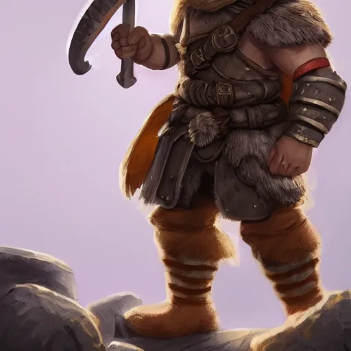 Prompt: male halfling barbarian-rogue, dungeons and dragons, amazing detail, character concept art, illustration, fantasy, 4k