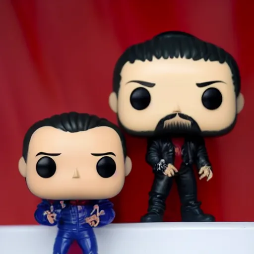 Image similar to funko pop of drake wearing a vampire outfit