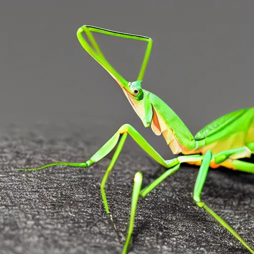 Prompt: 3 d praying mantis, macro, depth of field, f 1. 2 highly detailed