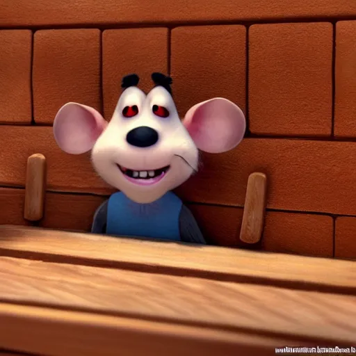 Image similar to ”rat in really hot finnish sauna made by pixar”