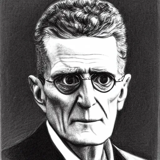 Prompt: a pencil sketch portrait of ludwig wittgenstein wearing aviator sunglasses, black and white, white background, fine detail