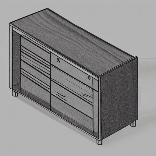 Image similar to isometric view of a sideboard