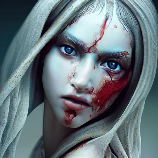 Image similar to a beautiful photorealistic portrait of lilith, made of clay covered in clay stained with mud, detailed, sharp focus, by stanley artgerm lau, wlop, rossdraws, james jean, andrei riabovitchev, marc simonetti, yoshitaka amano