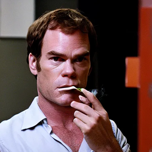 Image similar to Dexter Morgan smoking a cigar