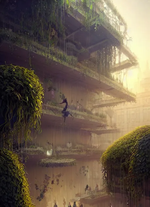 Prompt: spring mornings in the low - poly hanging garden of babylon, diffuse lighting, fantasy, intricate, surrealism!!!!, highly detailed, lifelike, photorealistic, digital painting, artstation, illustration, concept art, smooth, sharp focus, by greg rutkowski, benedick bana, dan mumford, tyler edlin