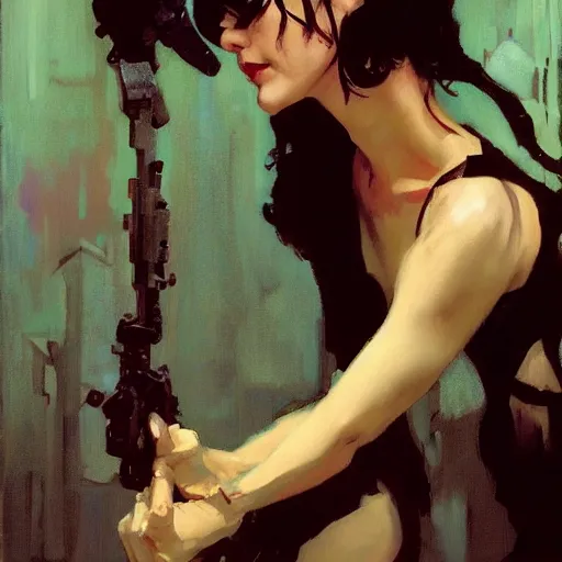 Prompt: abby sciuto, intricate, elegant, highly detailed, greg manchess, mucha, liepke, ruan jia, jeffrey catherine jones, ridley scott