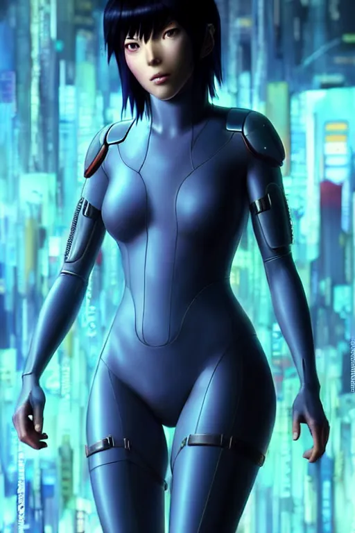 Image similar to weta disney pixar movie still portrait photo of ghost in the shell anime : : as motoko kusanagi by pixar : : by ilya kuvshinov, rossdraws, artgerm, maxim cover, octane render, 3 d, volumetric lighting, anti aliasing, raytracing : :