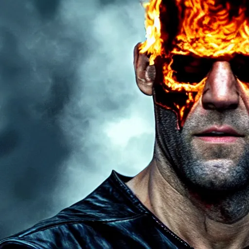 Prompt: Jason Statham as ghost rider 4K quality super realistic