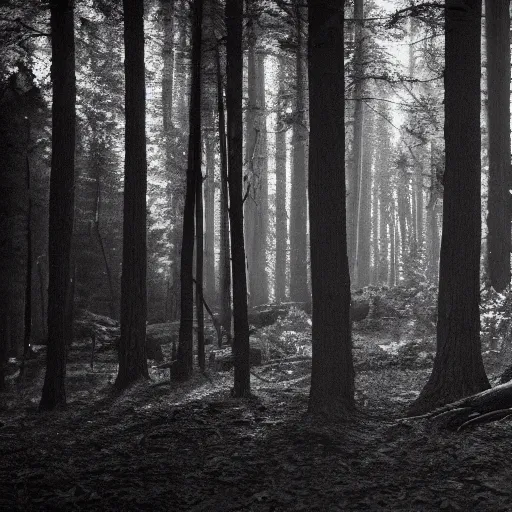 Image similar to a film still of woodsman from twin peaks, black and white, cinematic lighting, high resolution, 4 k