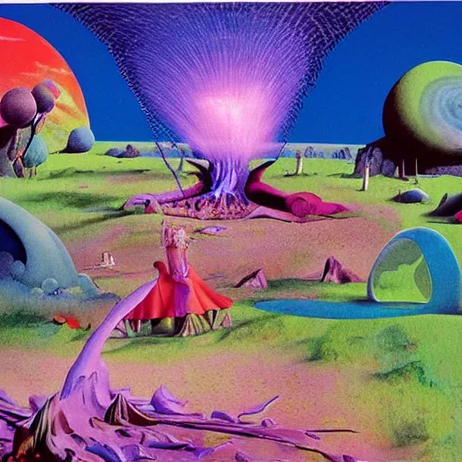 Image similar to rave party by roger dean