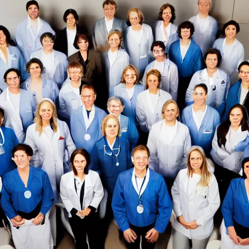 Prompt: photograph of a room full of doctors