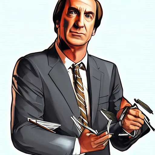 Prompt: Saul Goodman , accurate anatomy, accurate hands, highly detailed, digital art, epic, masterpiece,