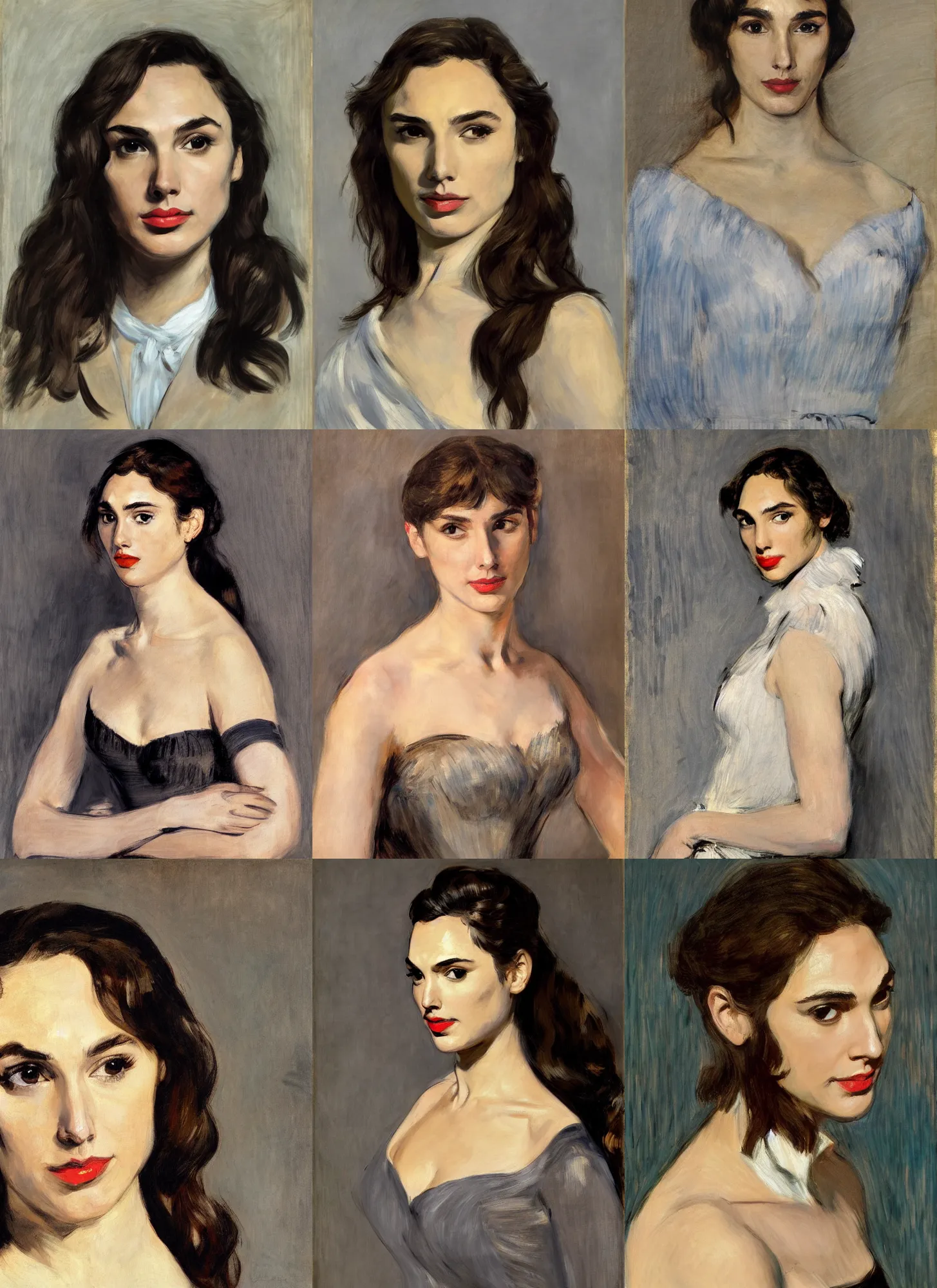 Prompt: portrait of Gal Gadot, by Manet, photo real, super detailed, 4k, hd